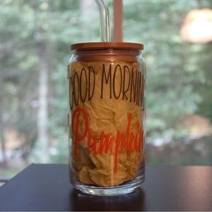 🎃 Good Morning Pumpkin Glass Cup
